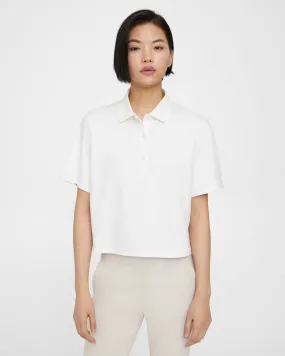 Theory Women's    Cropped Polo White WhiteTheory