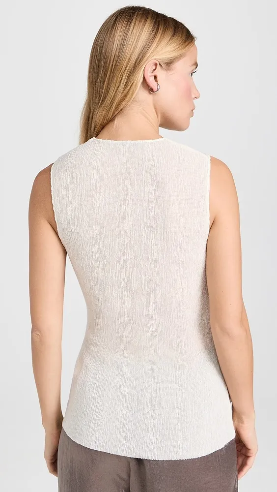 Tibi   Sage Crinkle Lyocell Fitted Tank 