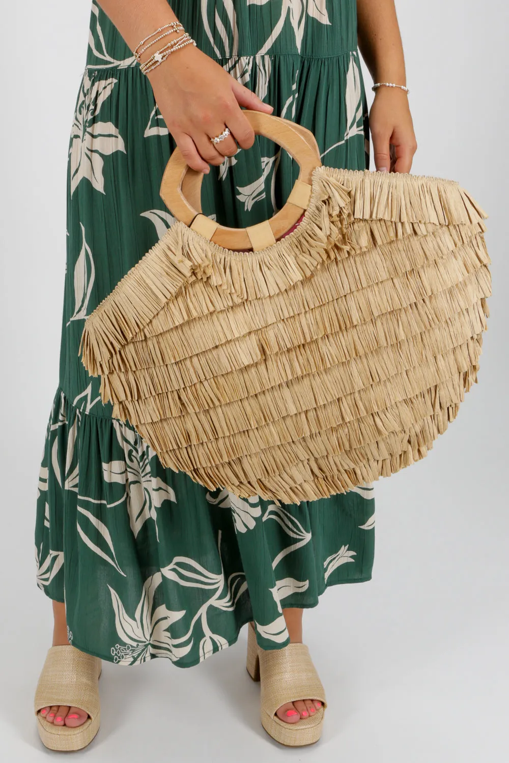 Tiki Summer Fun Raffia Bag - Natural