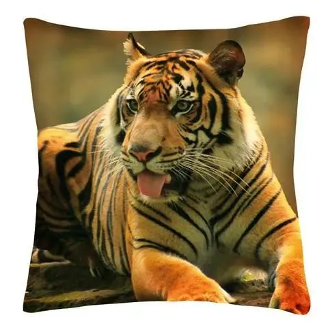 TONGUE-PULLING TIGER PILLOW COVER