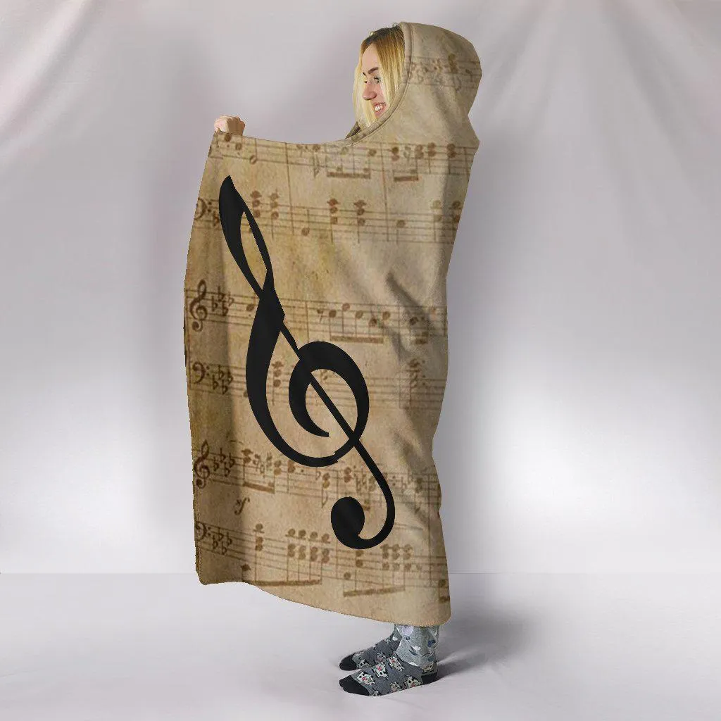 Treble Clef Music Hooded Blanket