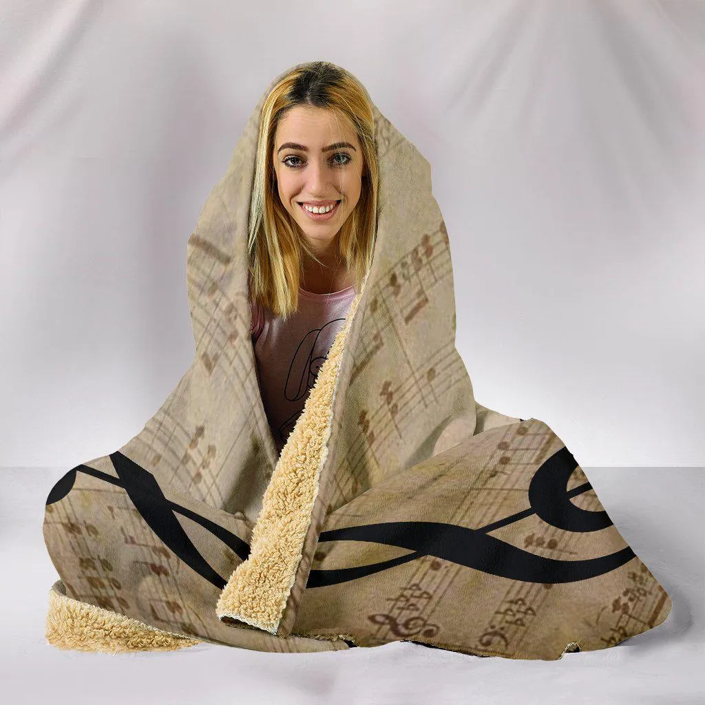 Treble Clef Music Hooded Blanket