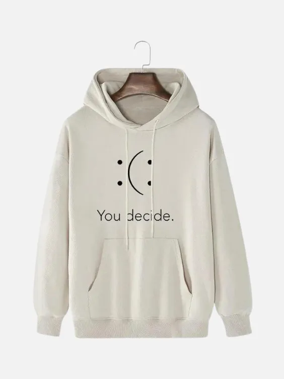 Trendy We Decide Print Smile Pattern Hoodie - Trendyrobe