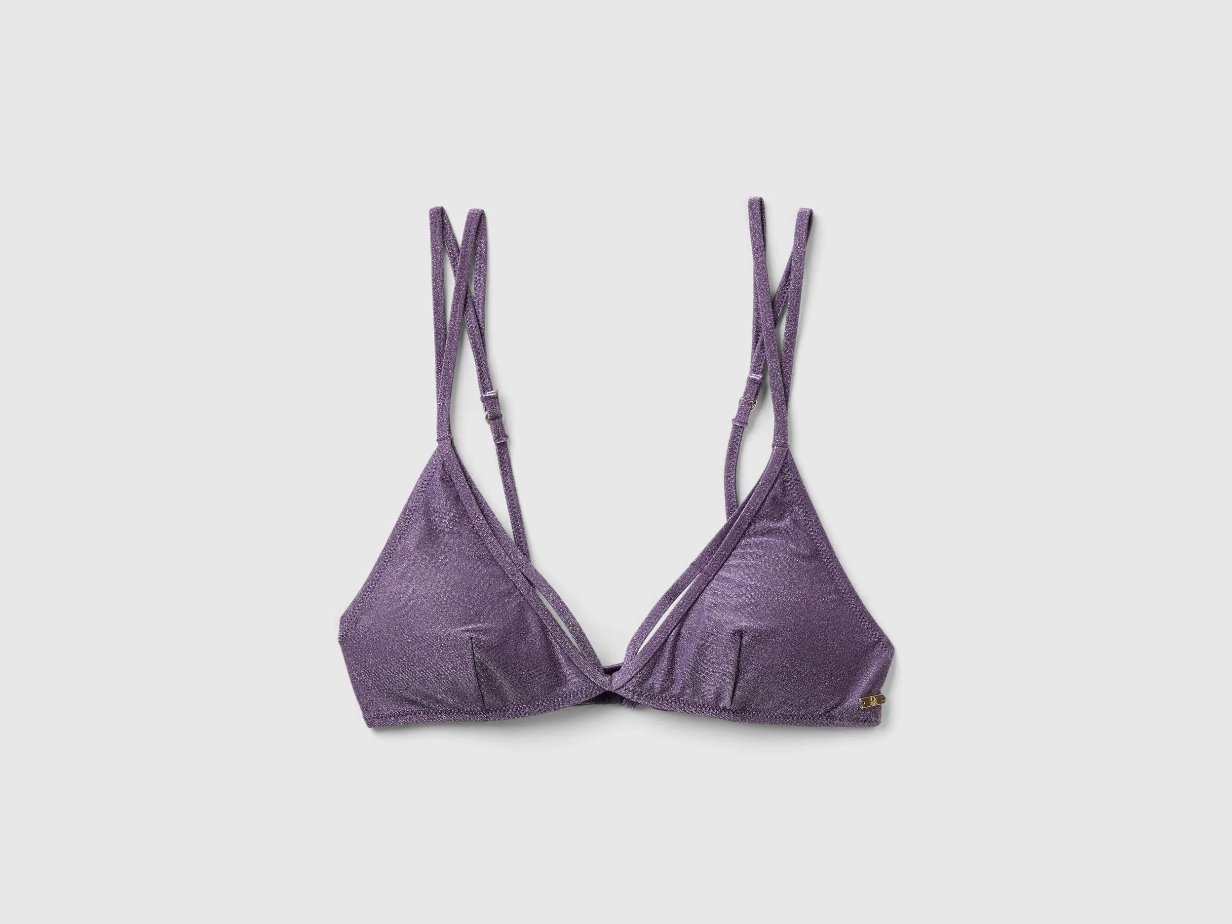 Triangle bikini top with lurex - Violet | Benetton