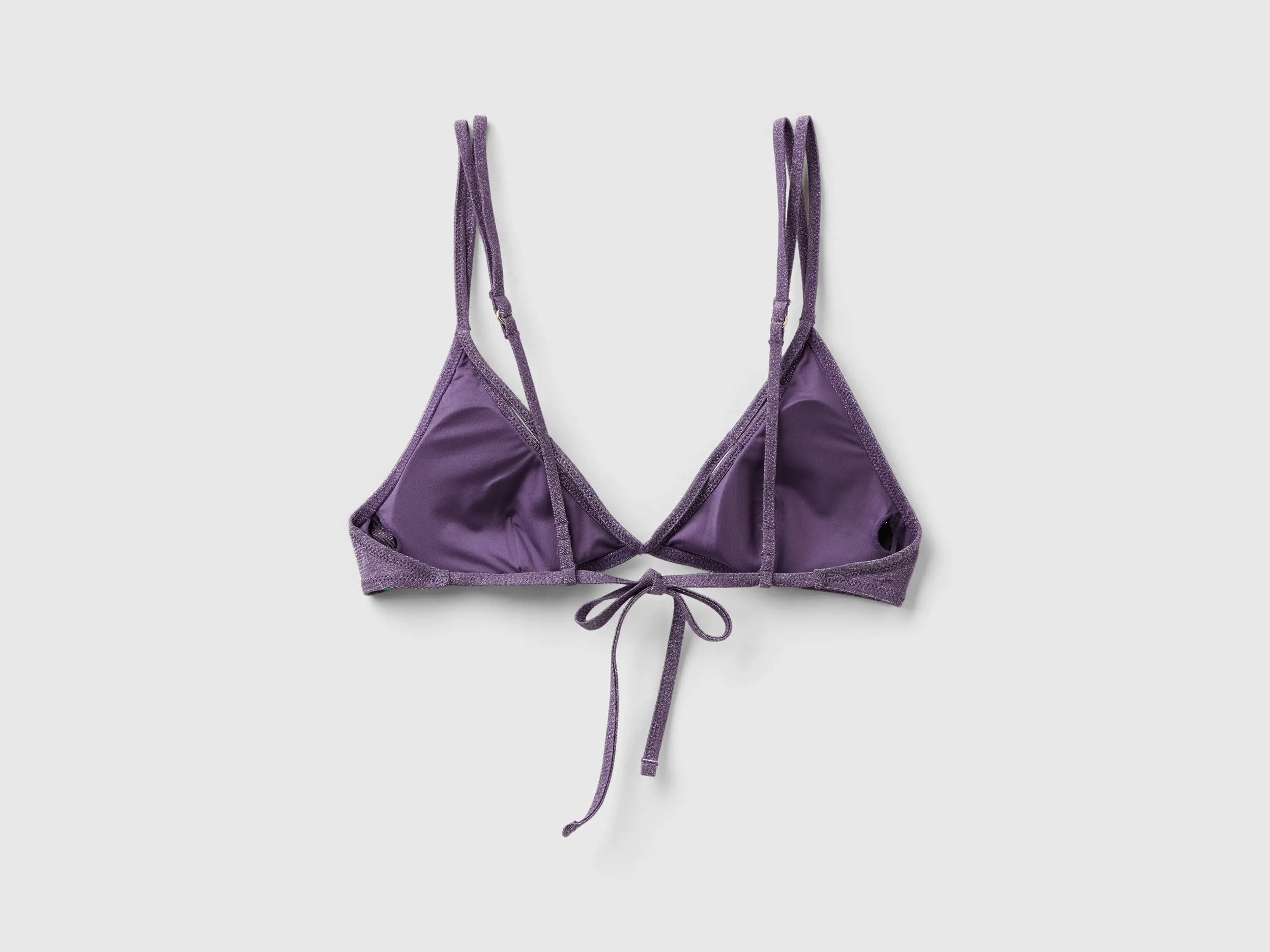 Triangle bikini top with lurex - Violet | Benetton