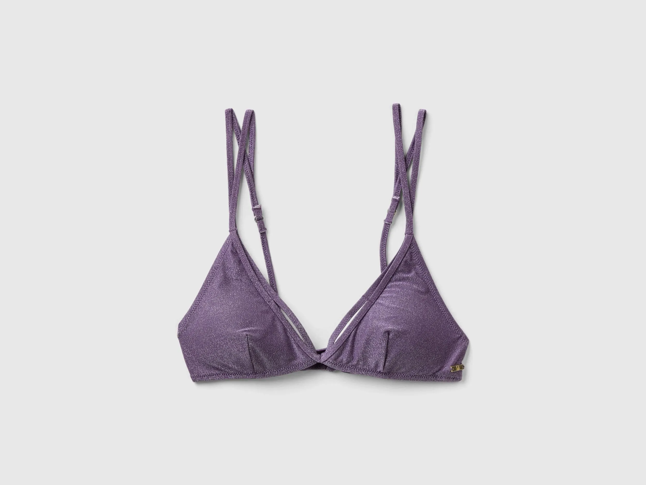 Triangle bikini top with lurex - Violet | Benetton