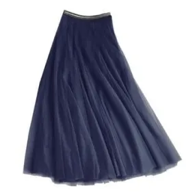 TULLE SKIRT PLAIN NAVY LARGE