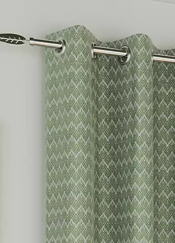 Tyrone Aspen Leaf Jacquard Lined Blockout Pair of Curtains | Kaleidoscope