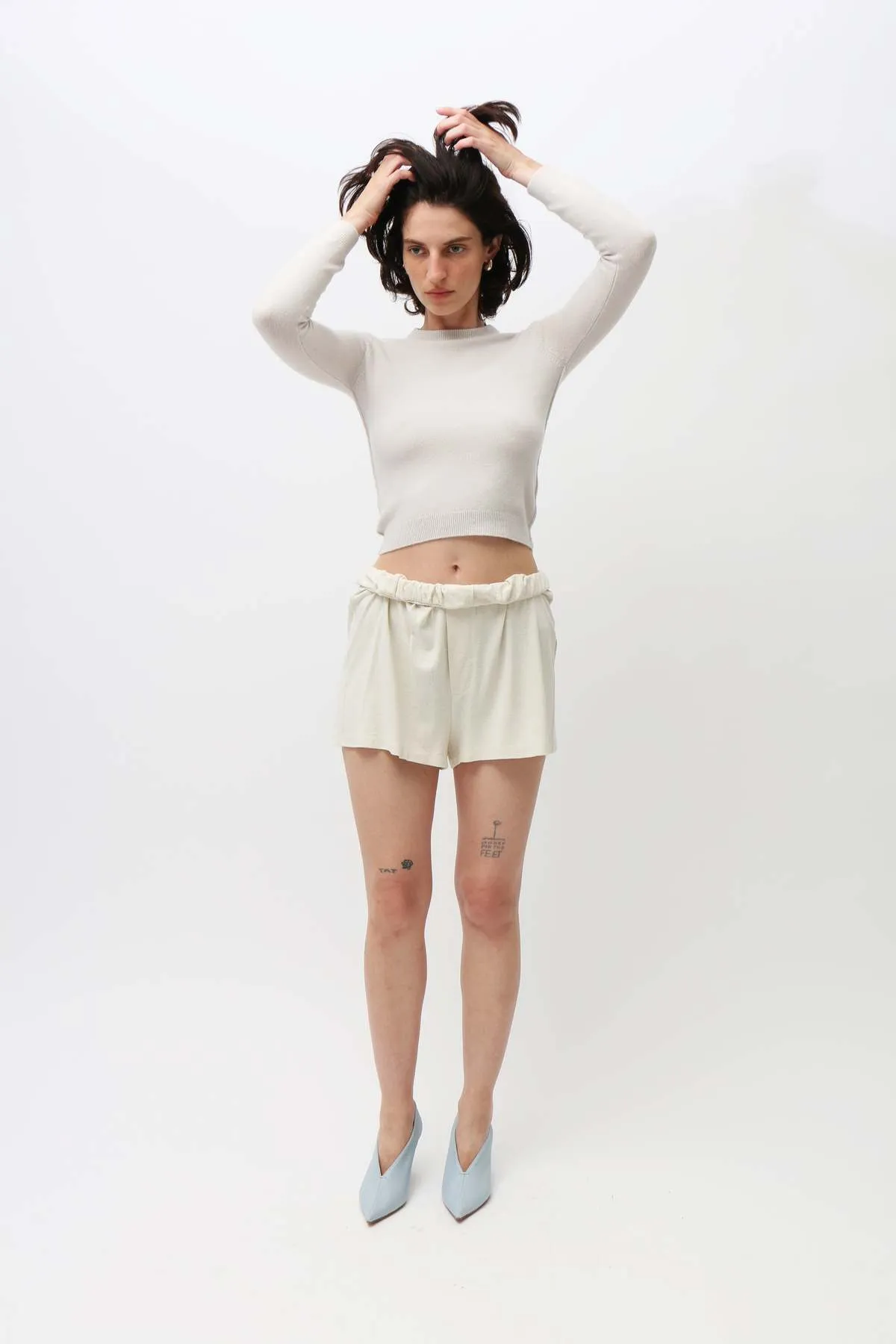 Undyed Domond Short - White