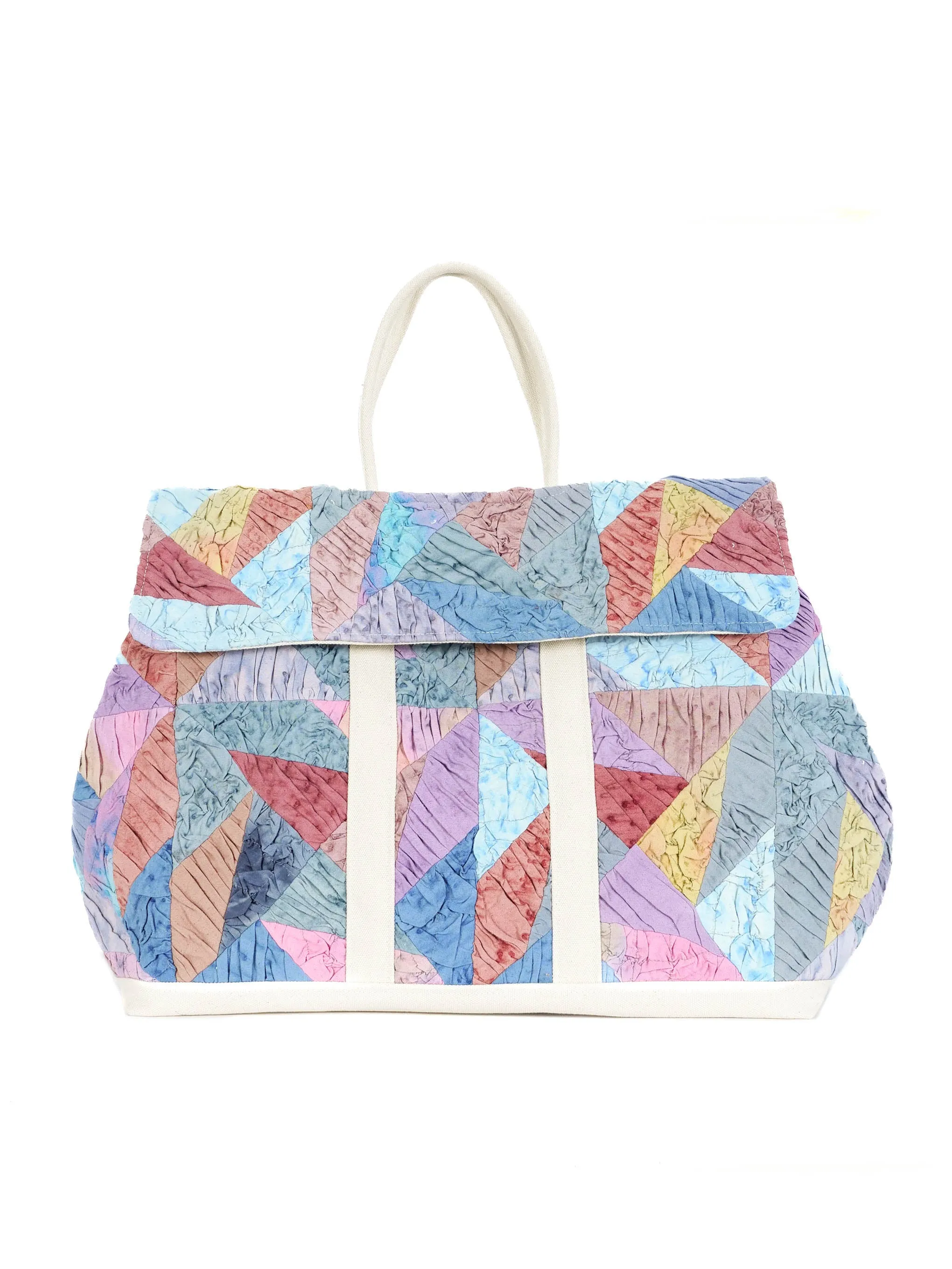 Upcycled Pastel Quilt Large Weekend Bag