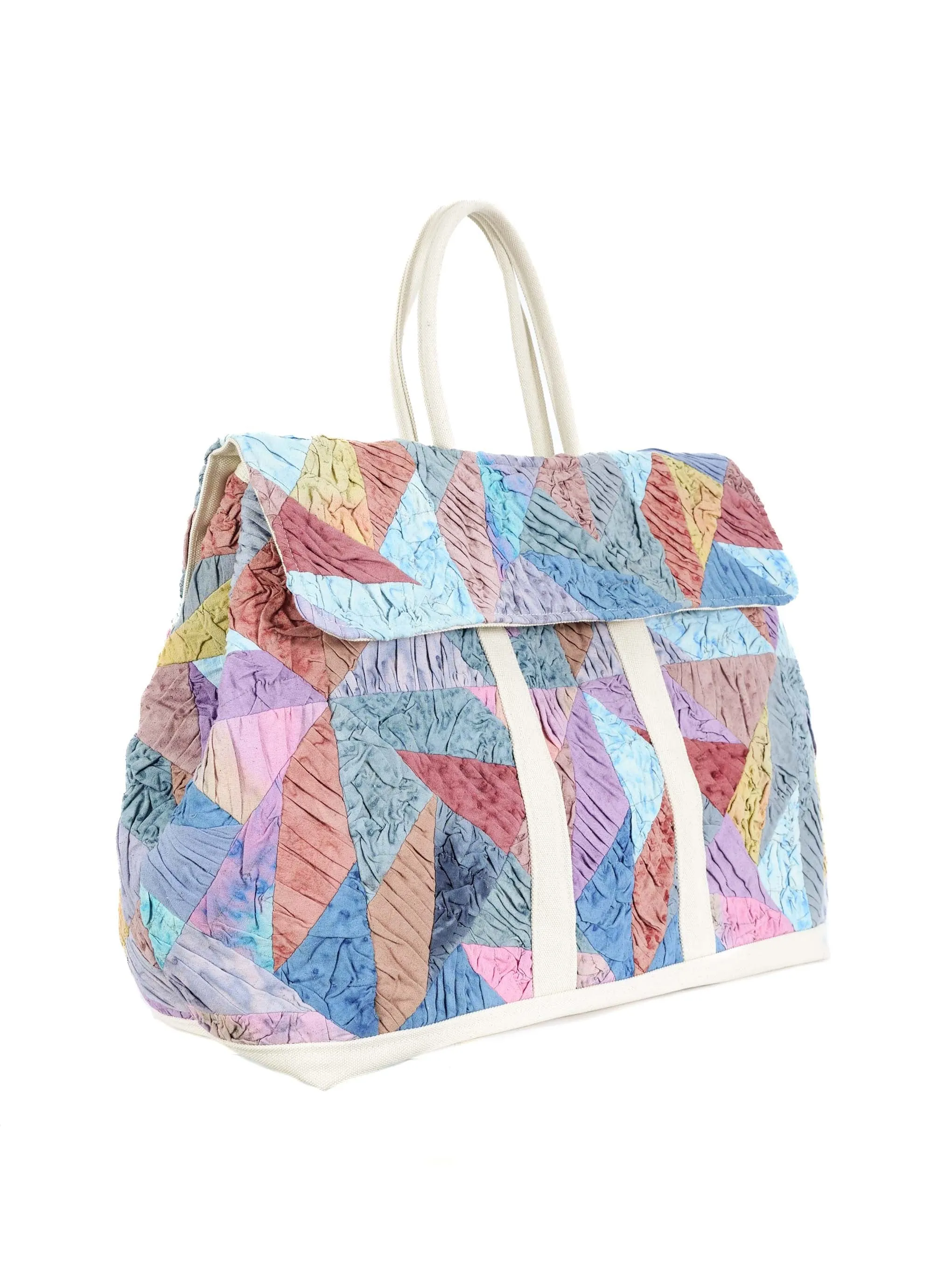 Upcycled Pastel Quilt Large Weekend Bag