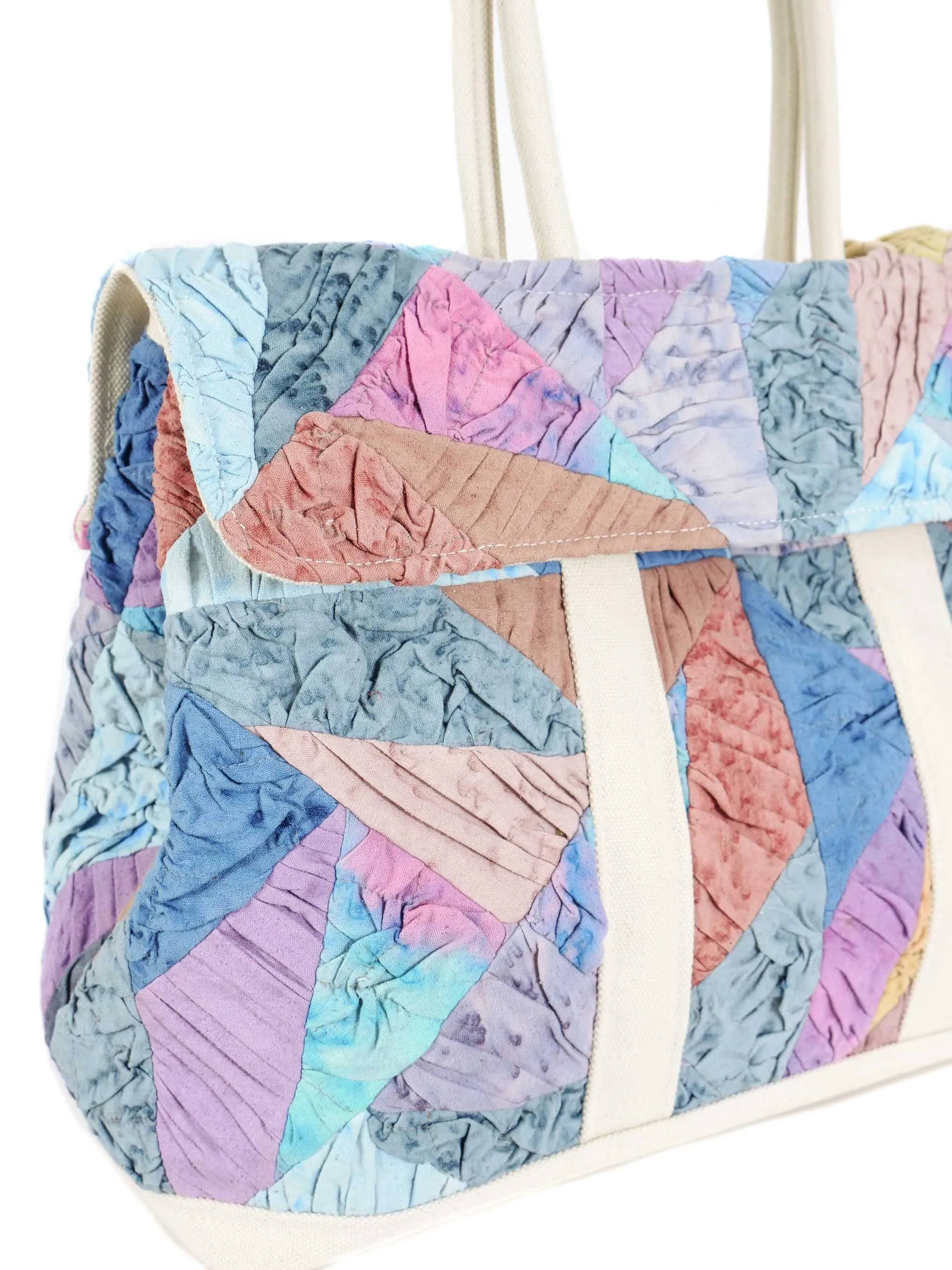 Upcycled Pastel Quilt Medium Weekend Bag