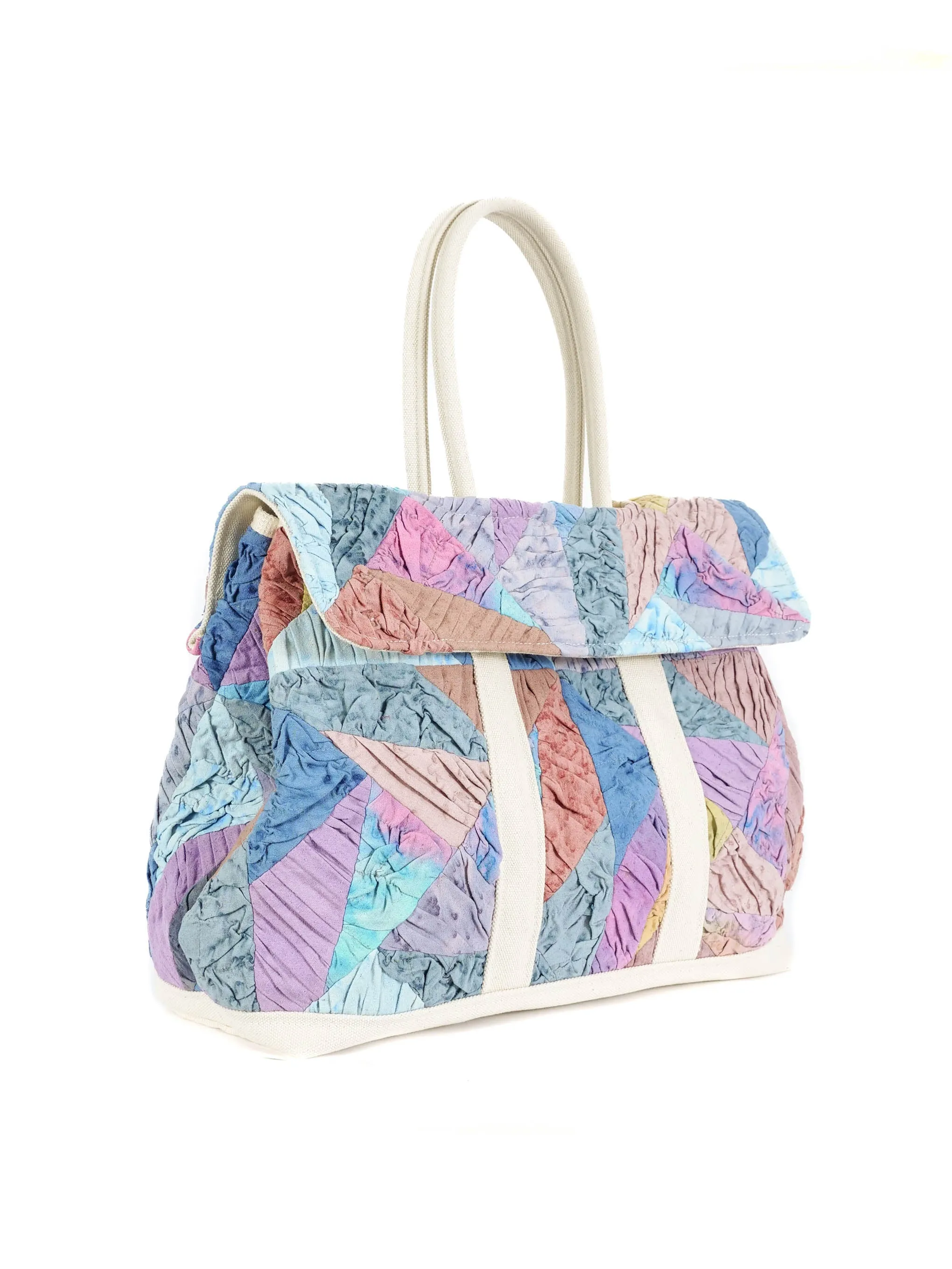 Upcycled Pastel Quilt Medium Weekend Bag