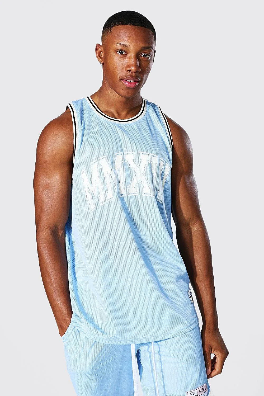 Varsity Mesh Drop Armhole Tank Top