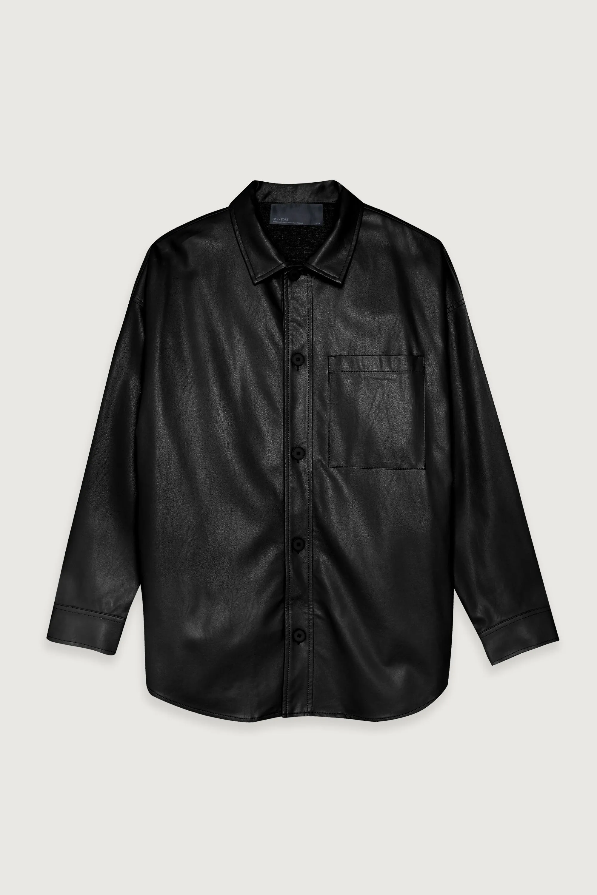 VEGAN LEATHER SHIRT JACKET