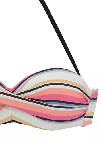 Venice Beach Underwired Striped Bandeau Bikini Set | Grattan