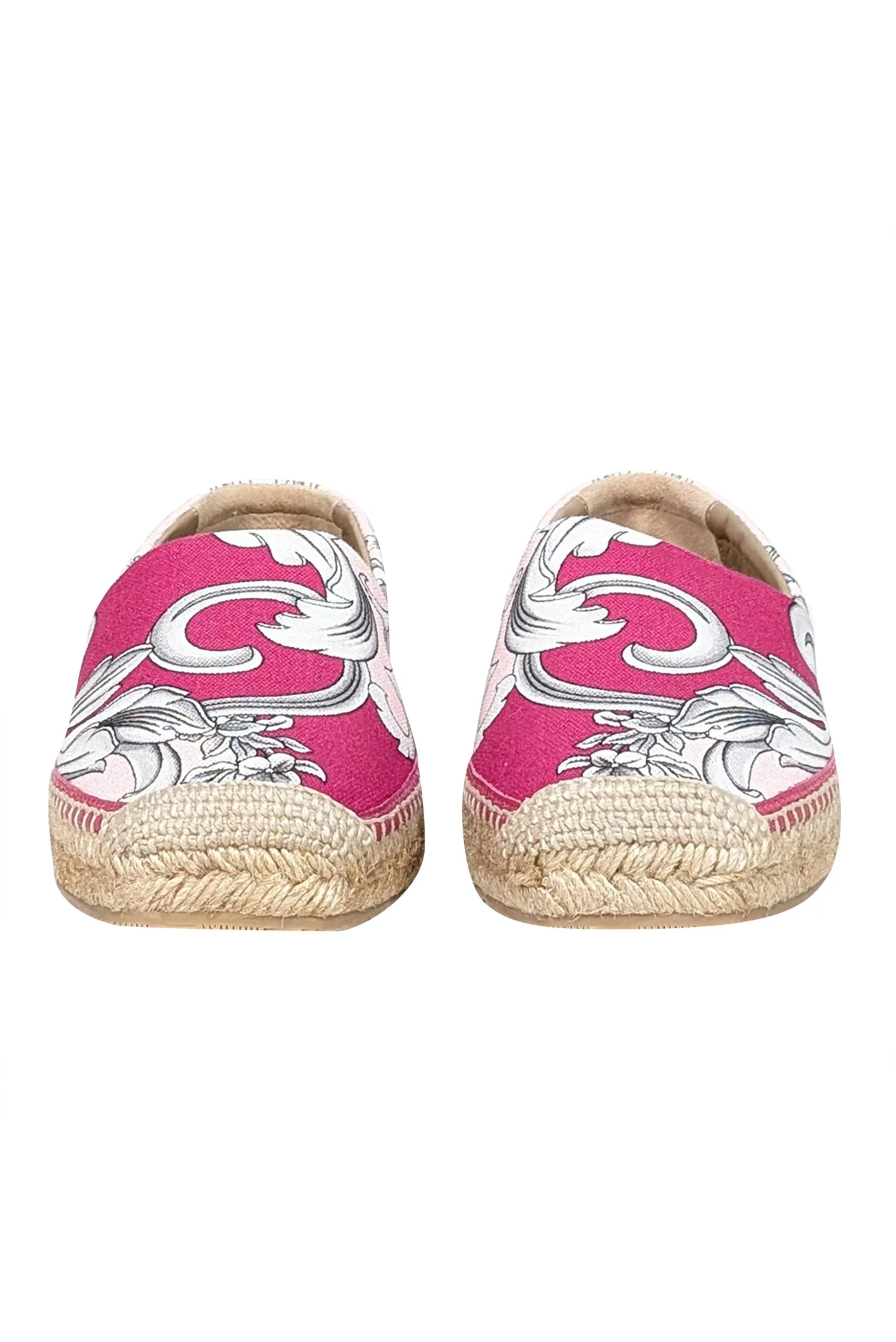 Versace - Pink Print Espadrille Flats Sz 9