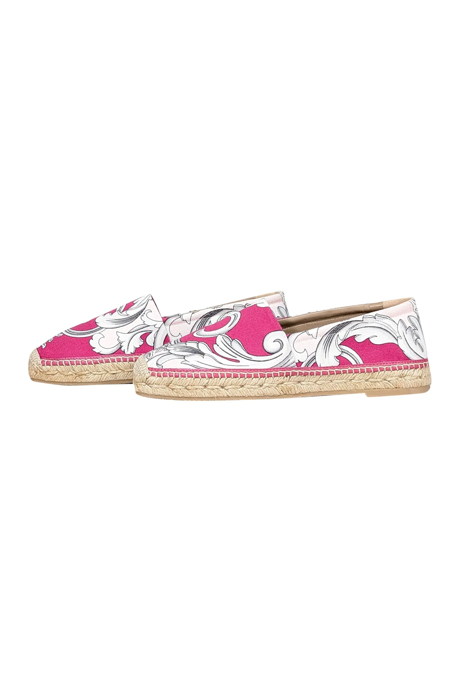 Versace - Pink Print Espadrille Flats Sz 9