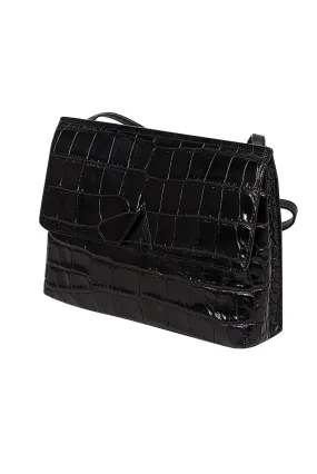 Vince - Black Crocodile Embossed Cow Leather Crossbody