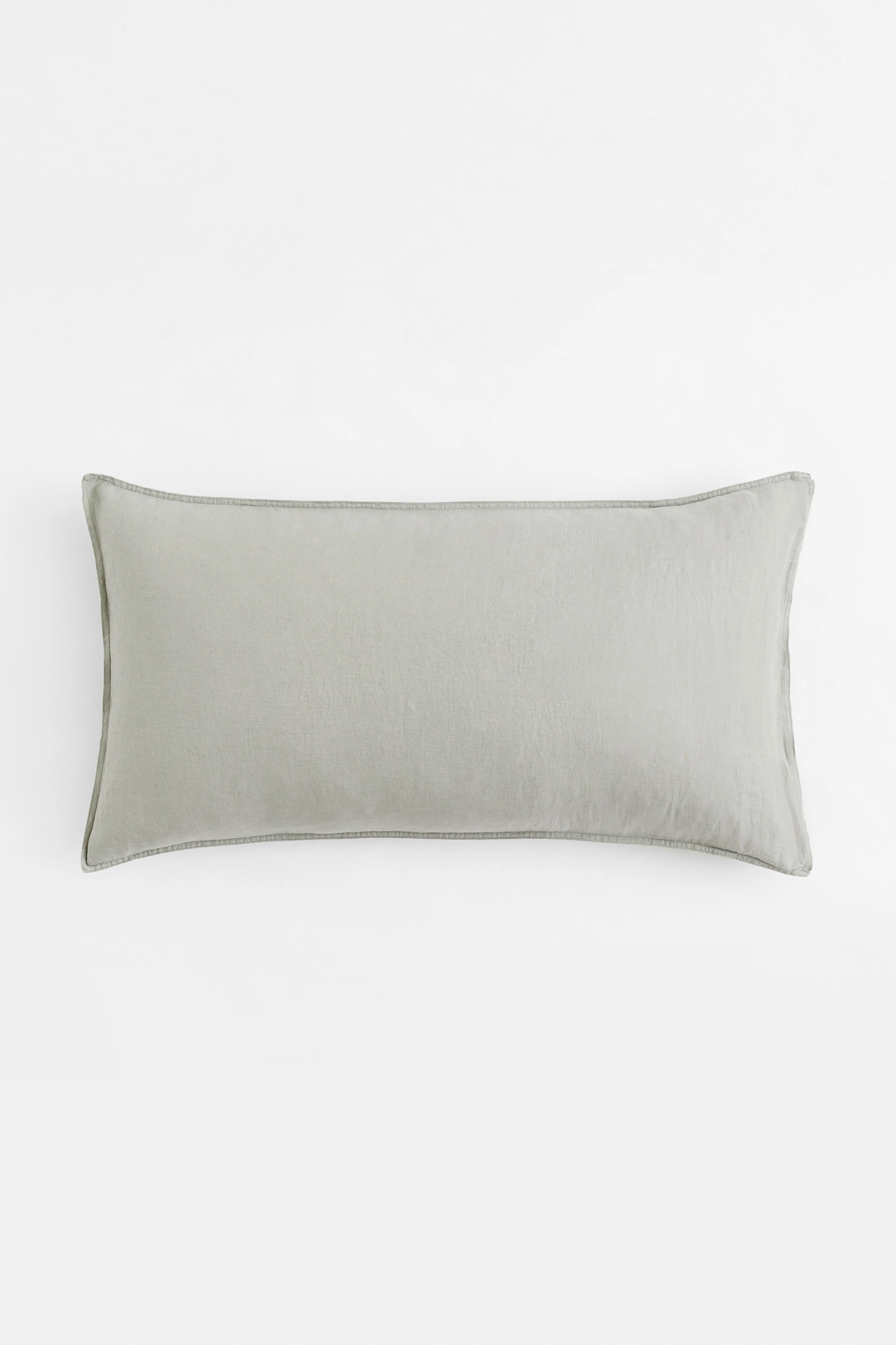 Washed linen pillowcase - Sage green - Home All | H&M GB