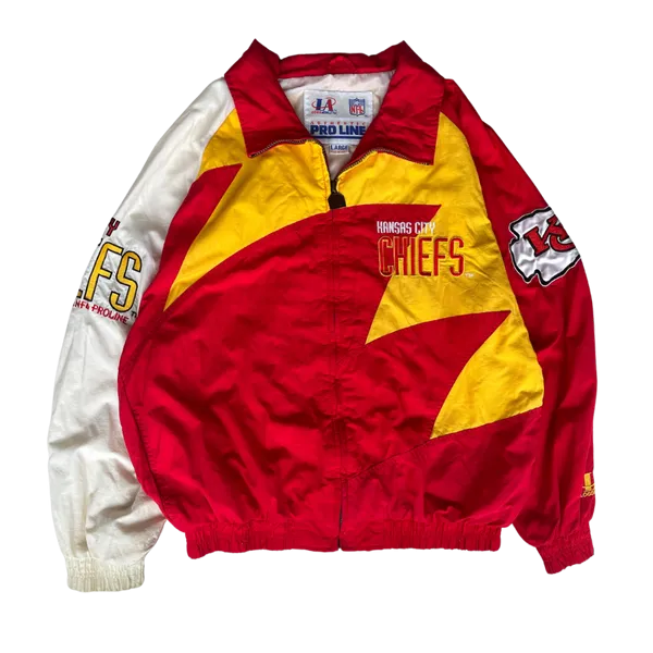 WESTSIDE STOREY VINTAGE | VINTAGE 90S LOGO ATHLETIC SHARKTOOTH KC CHIEFS WINDBREAKER JACKET