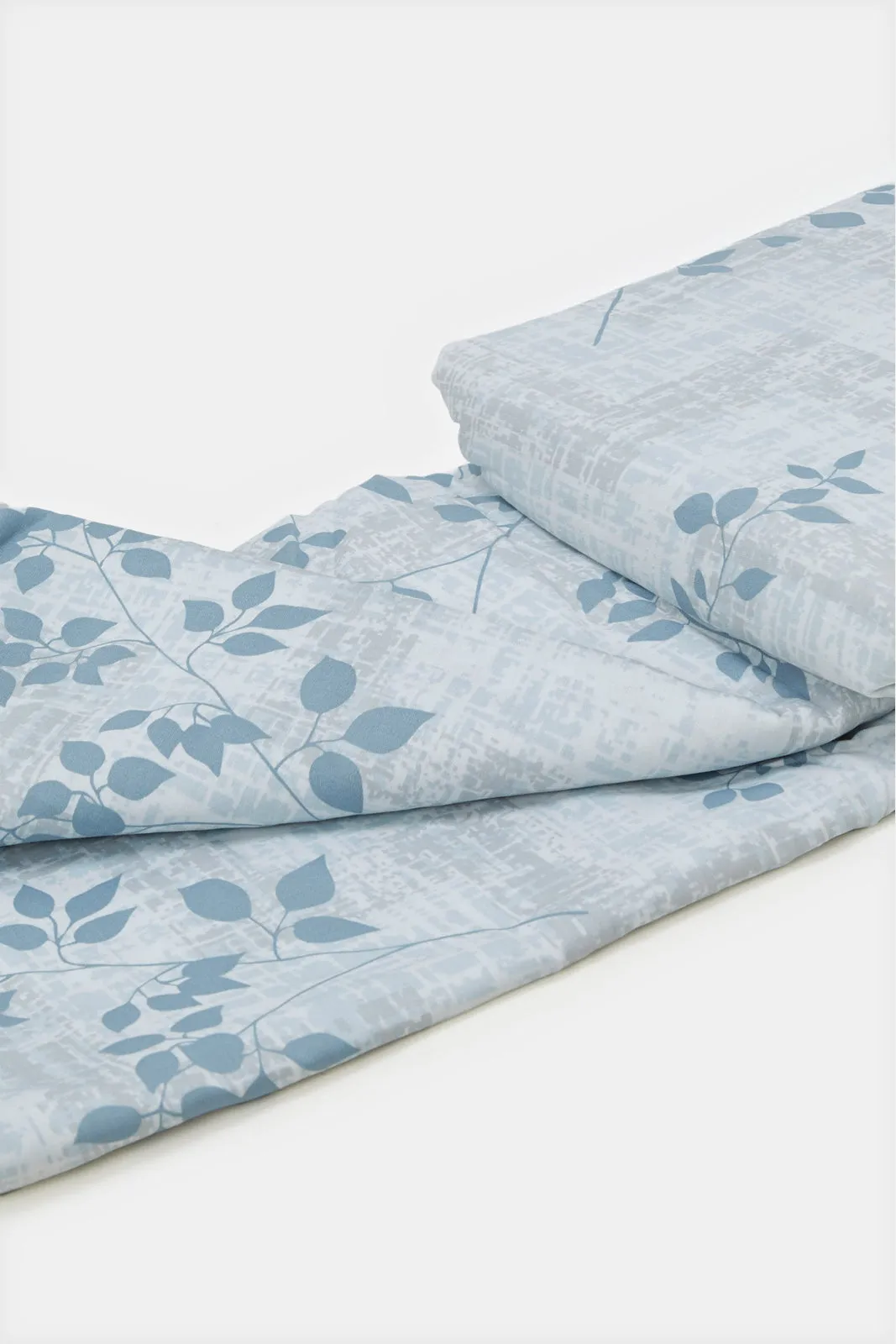 White And Blue 2 Piece Printed Duvet Cover Set (Double Size)