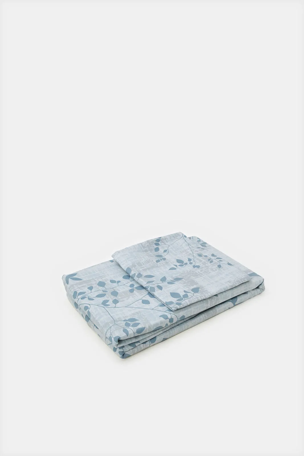 White And Blue 2 Piece Printed Duvet Cover Set (Single Size)