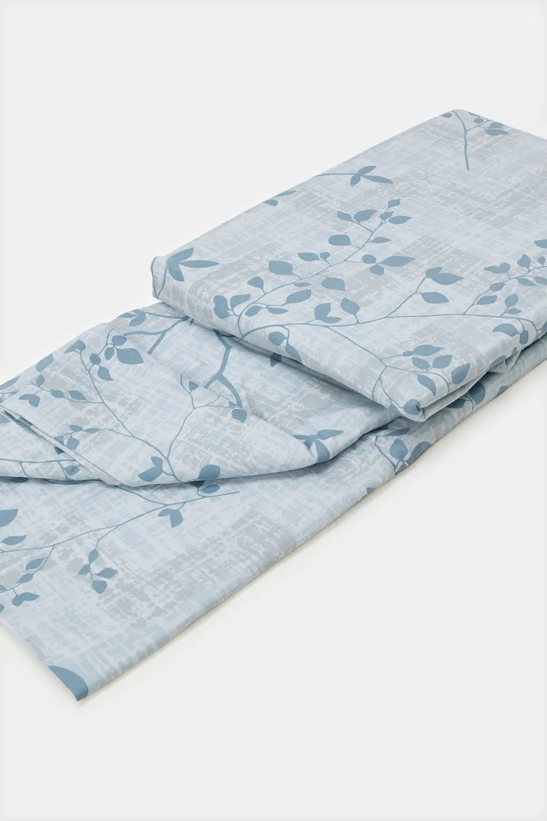 White And Blue 2 Piece Printed Duvet Cover Set (Single Size)