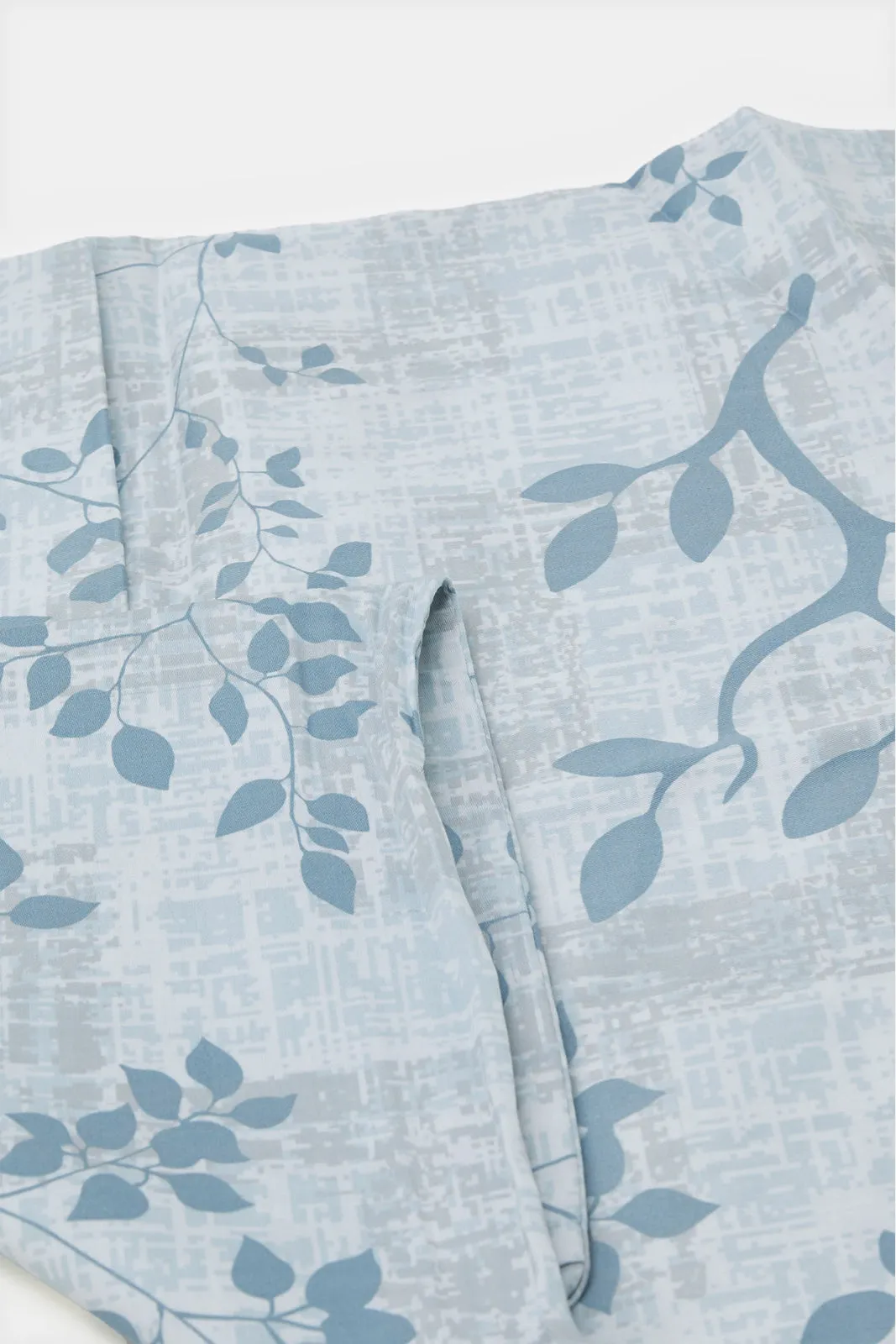 White And Blue 2 Piece Printed Duvet Cover Set (Single Size)