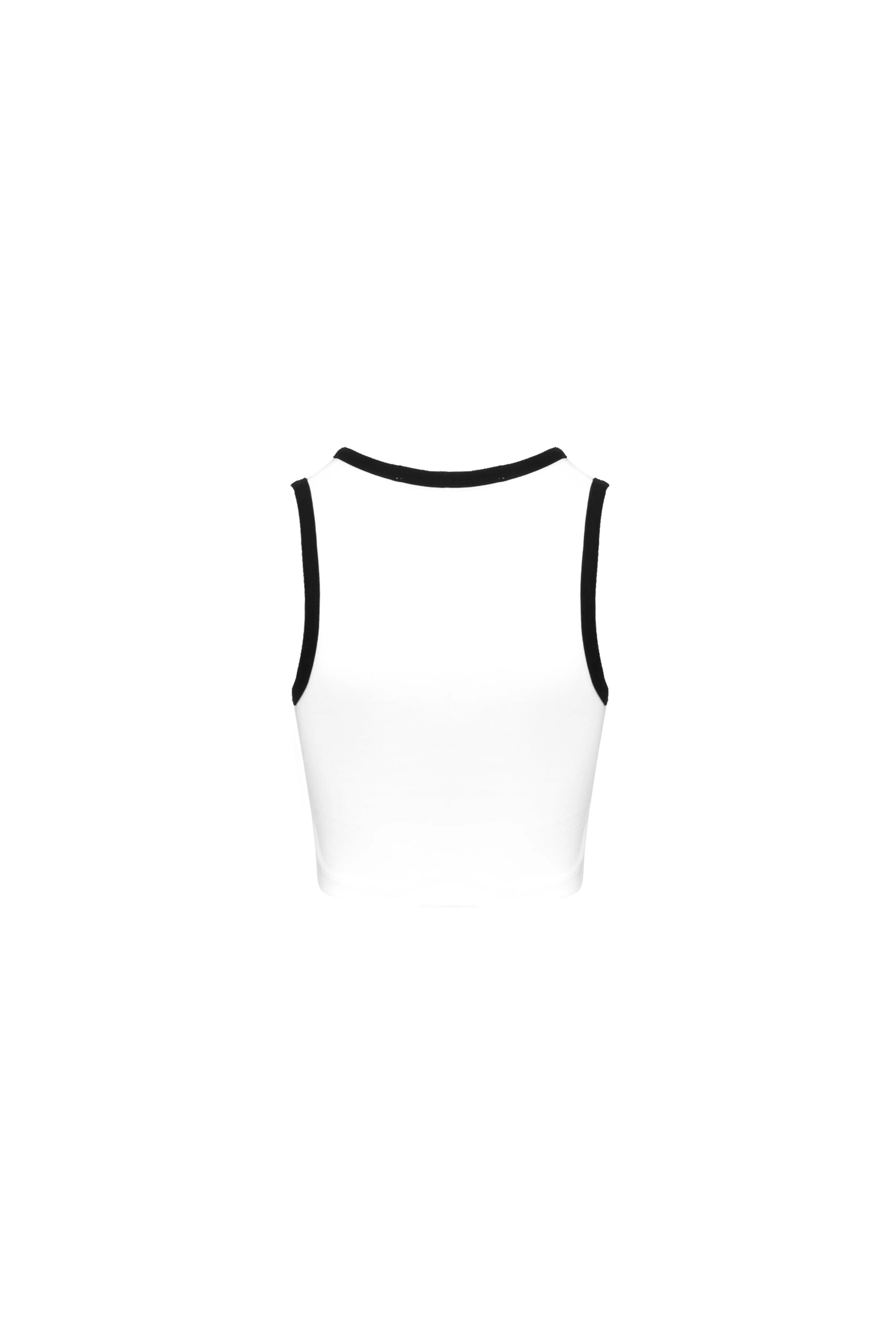 White Rhinestones Short Tank Top-