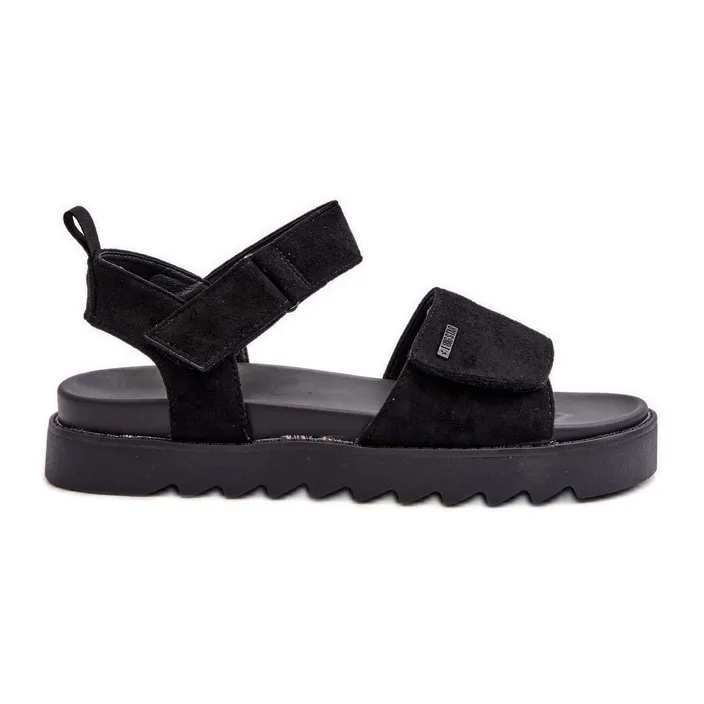 Women's Suede Sandals on the Big Star Platform NN274700 Black