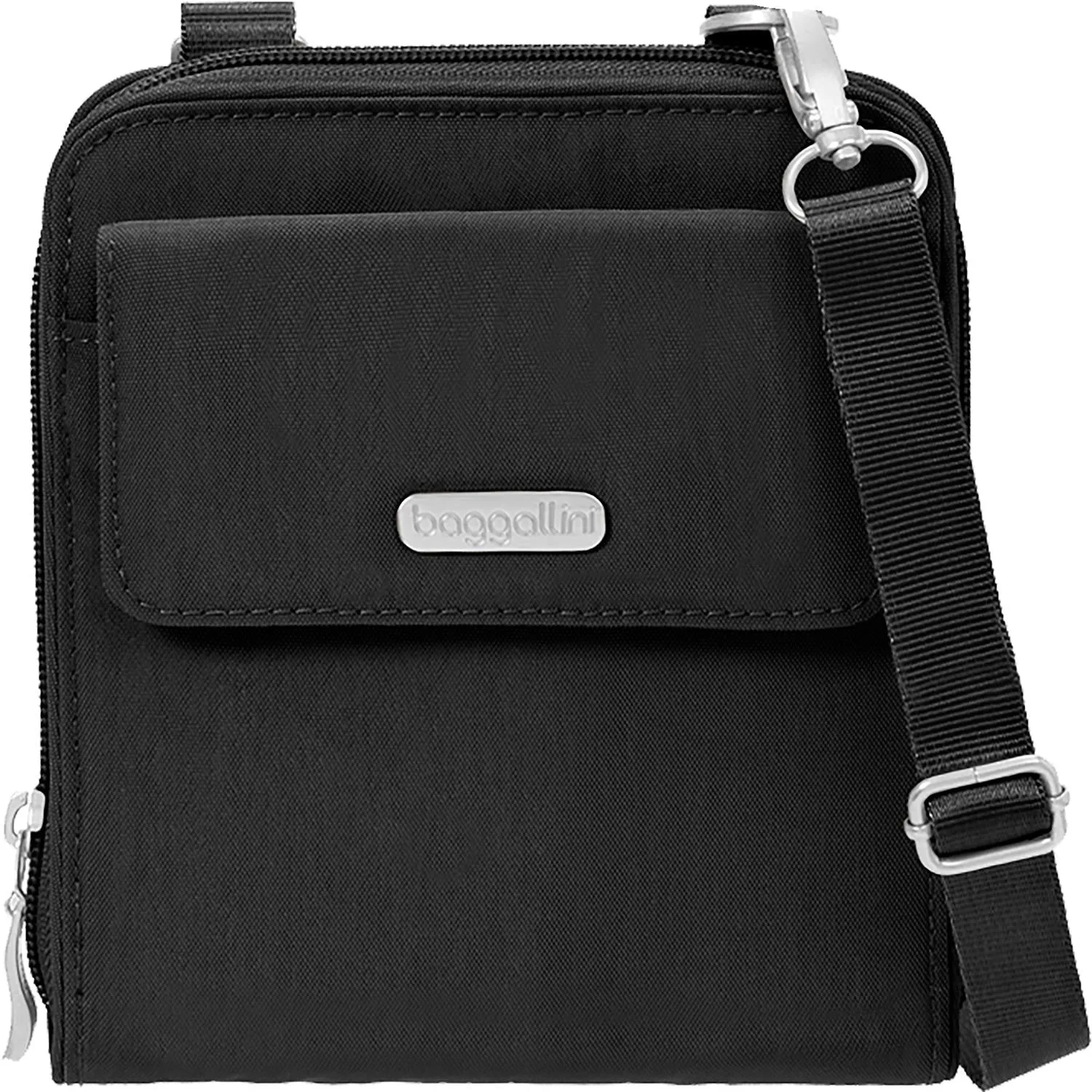 Women's Baggallini Travel Passport Crossbody Black Nylon