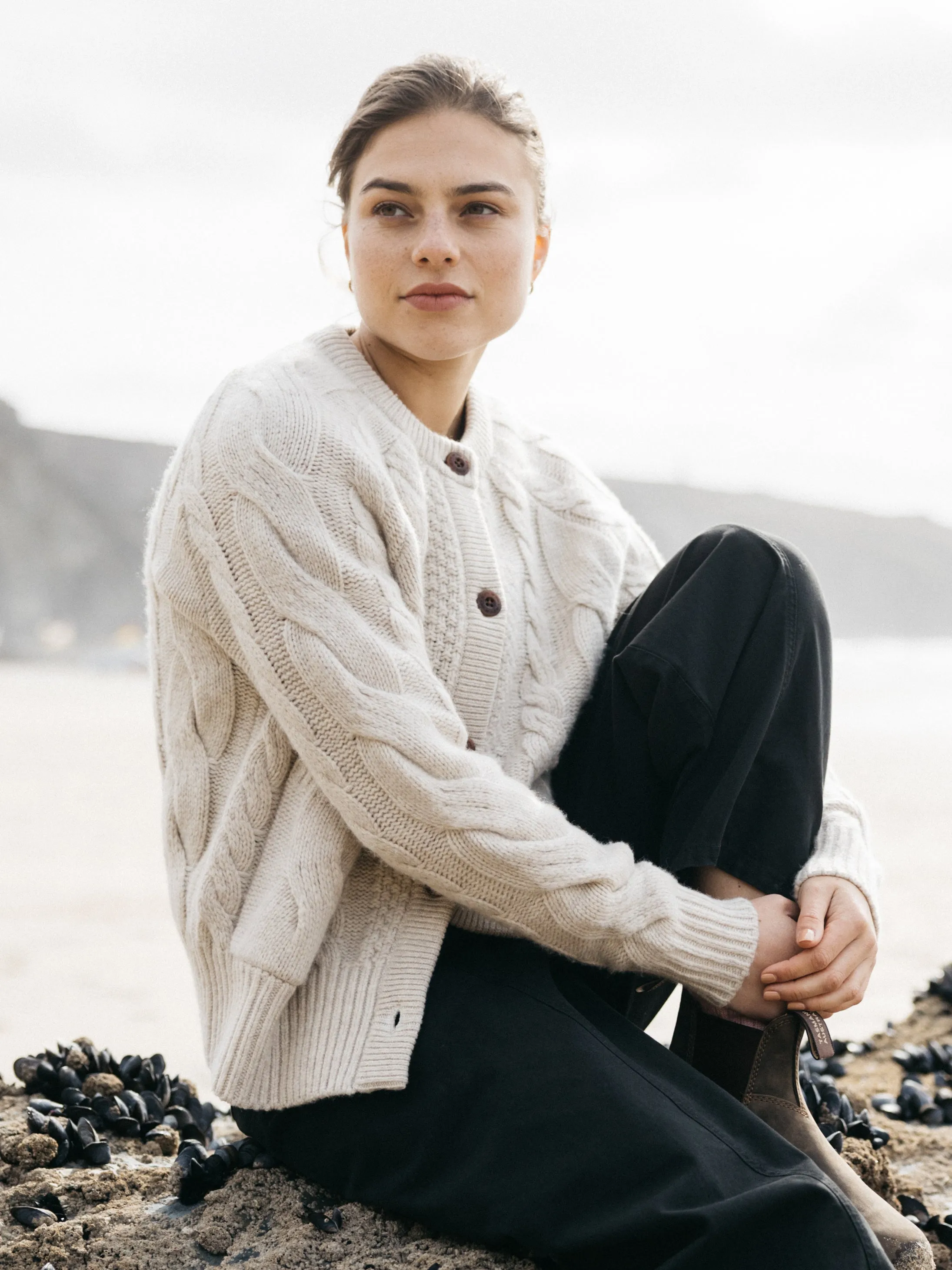 Women's Ennis Cable Knit Cardigan