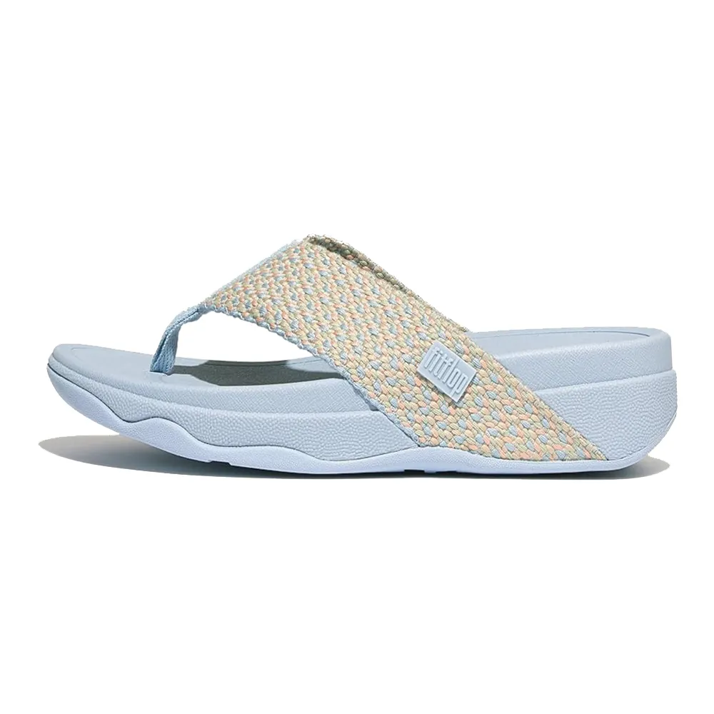 Women's Fitflop Surfa Multi-Tone Webbing Toe Post Sandals Color: Skywash Blue