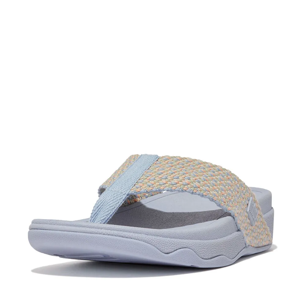 Women's Fitflop Surfa Multi-Tone Webbing Toe Post Sandals Color: Skywash Blue