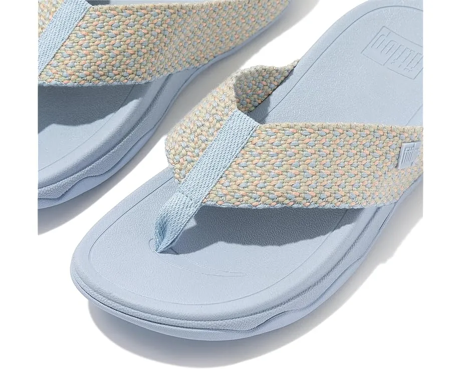 Women's Fitflop Surfa Multi-Tone Webbing Toe Post Sandals Color: Skywash Blue