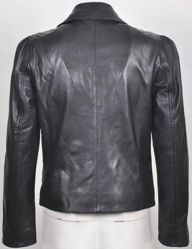 Women's  Leather Biker Jacket 7WD3289