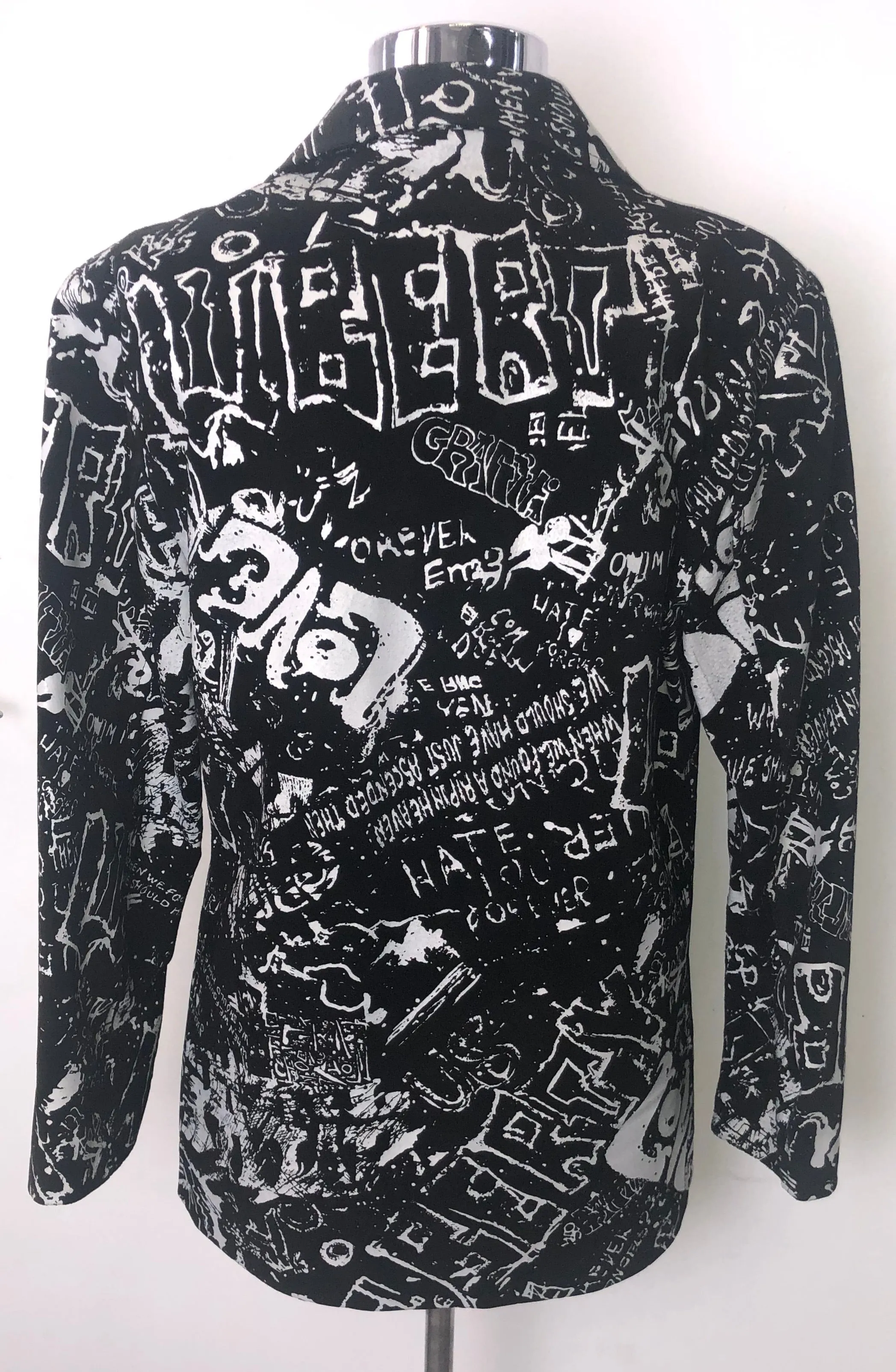 Women's Printed Suede Jacket - Graffiti