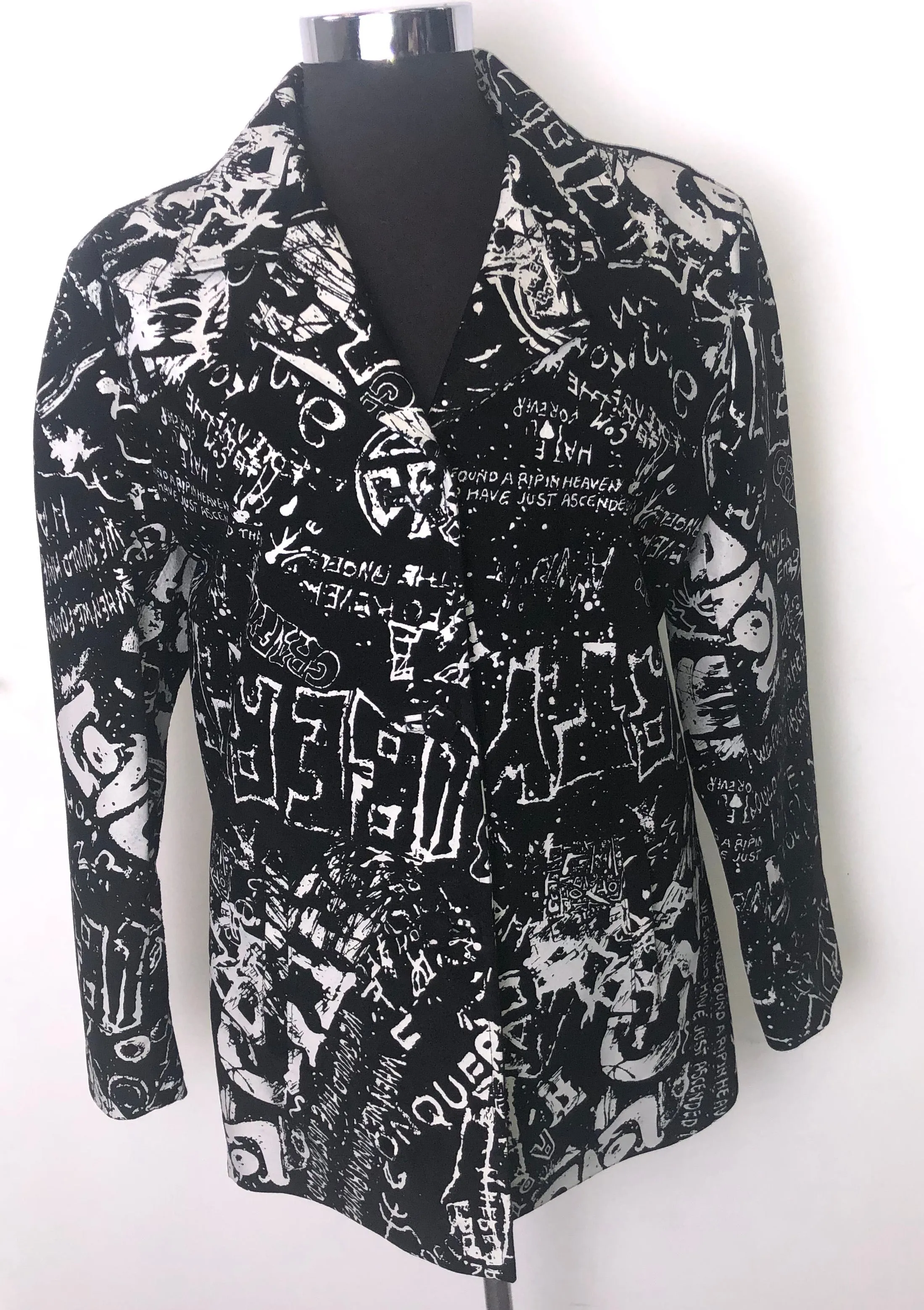 Women's Printed Suede Jacket - Graffiti