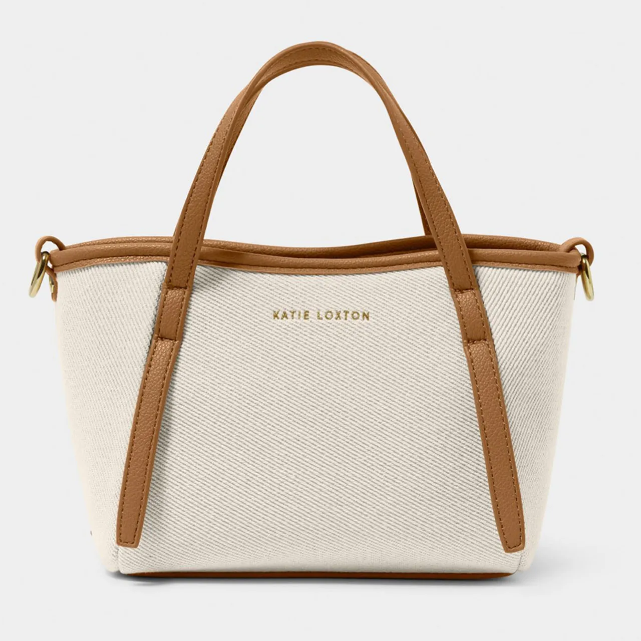 Women's Katie Loxton Capri Canvas Mini Tote - Tan and Off White