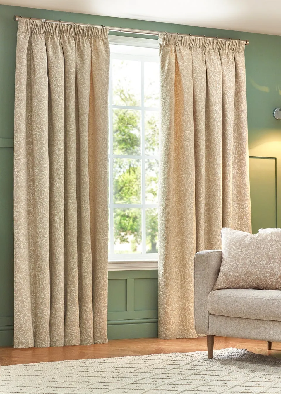 Wylder Nature Grantley Jacquard Pencil Pleat Curtains