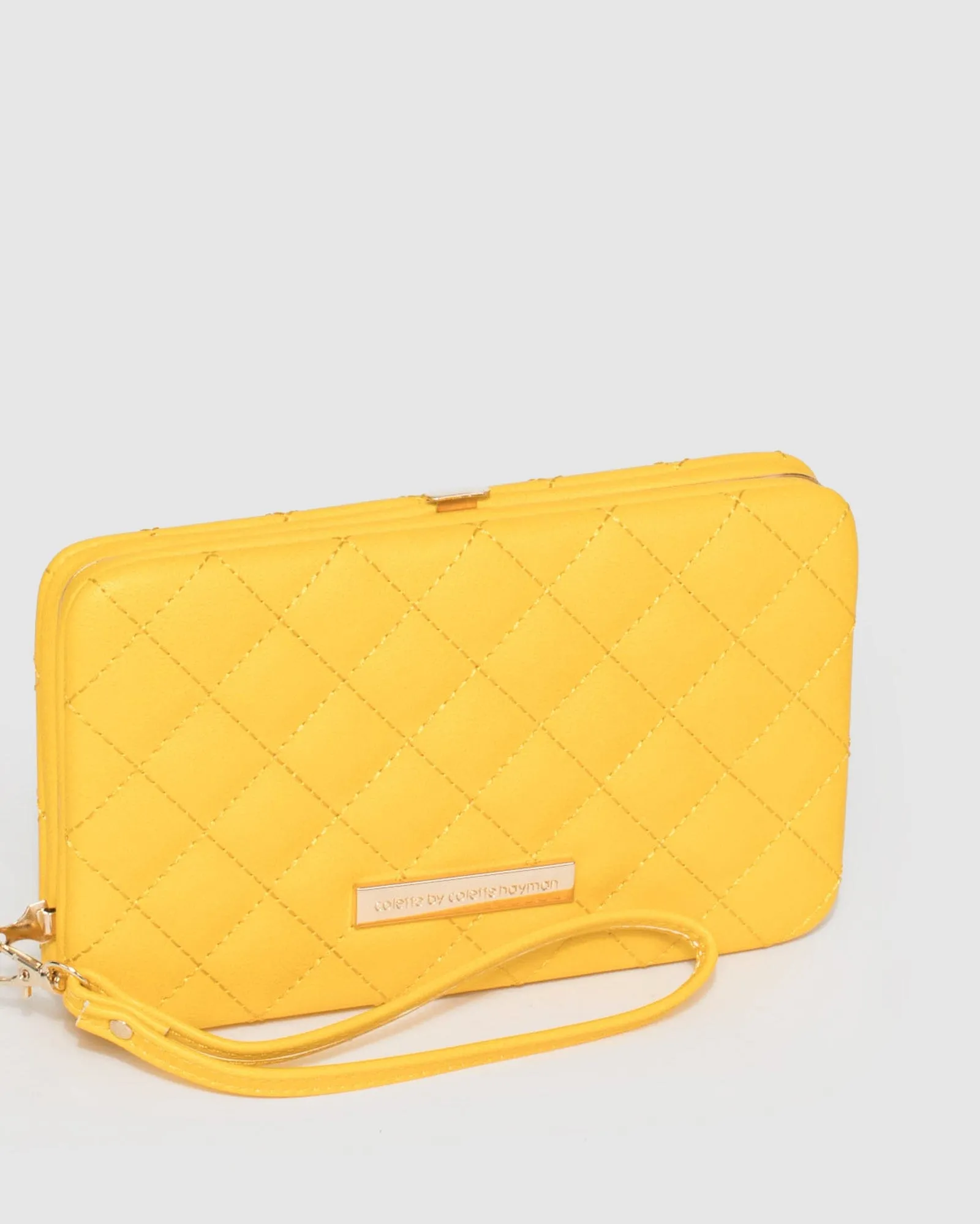 Yellow Eve Square Quilt Hardcase Wallet