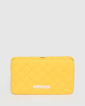 Yellow Eve Square Quilt Hardcase Wallet